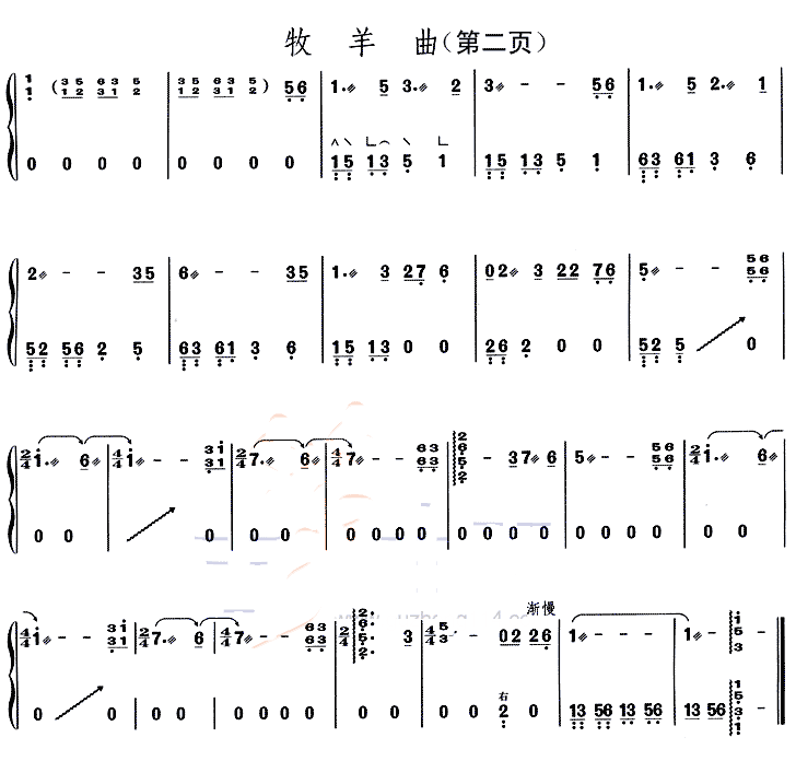 Shepherd's Song (Guzheng Score)（guzheng sheet music）