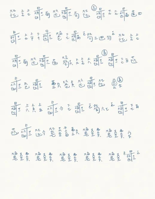 uninhibited（guqin sheet music）