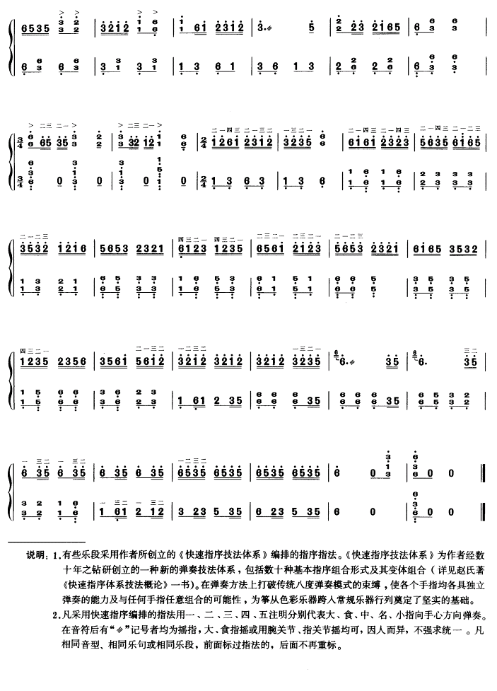 The sun is red on Jinggang Mountain（guzheng sheet music）