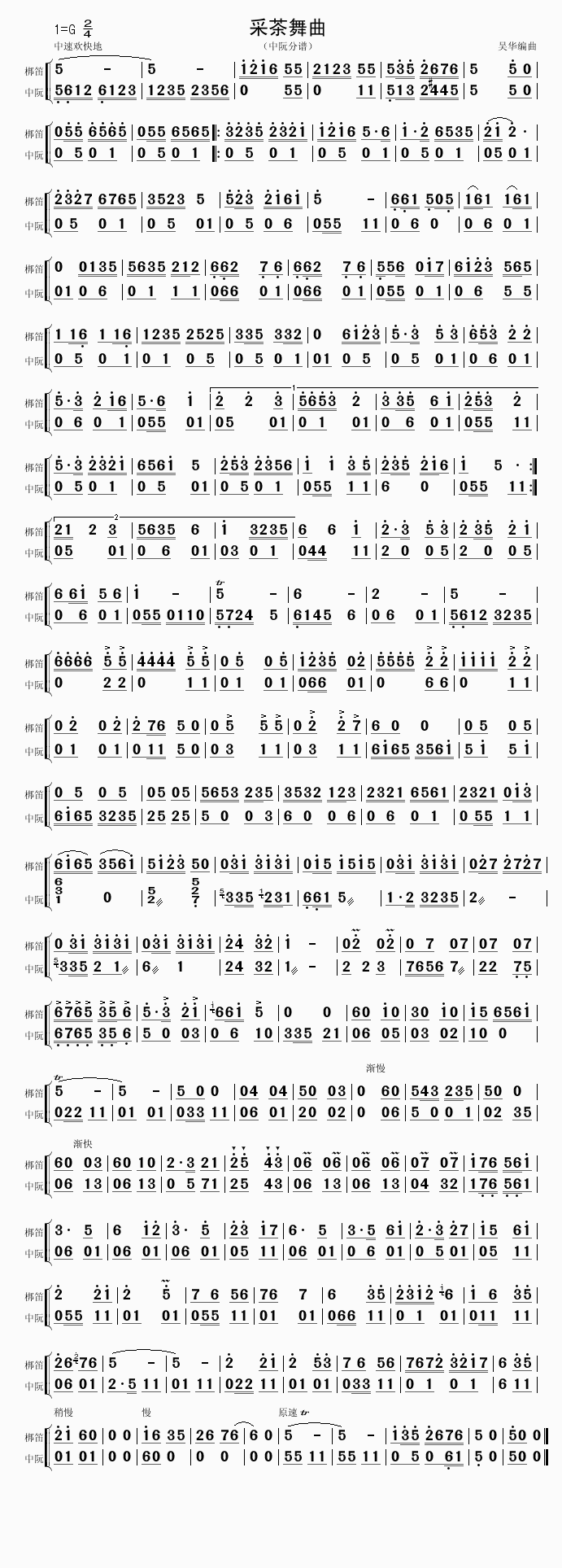 採茶舞曲(中阮分譜)