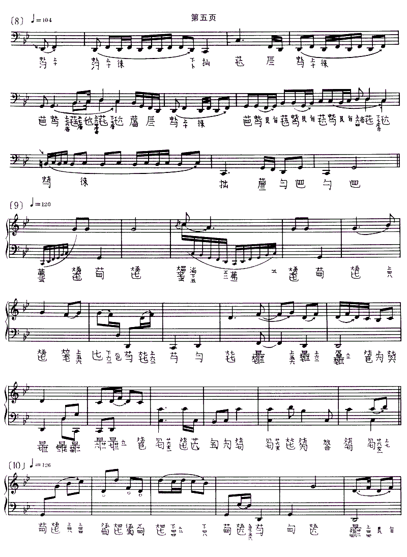 Xiaoxiang Shuiyun（guqin sheet music）