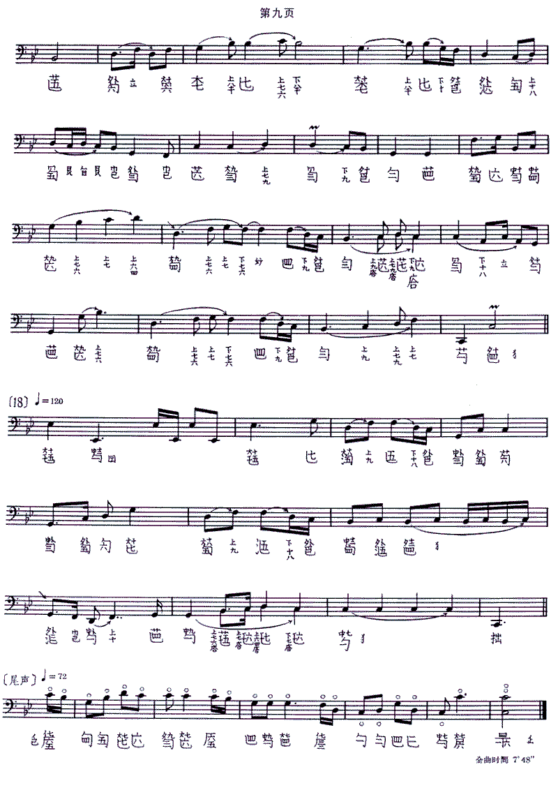 Xiaoxiang Shuiyun（guqin sheet music）