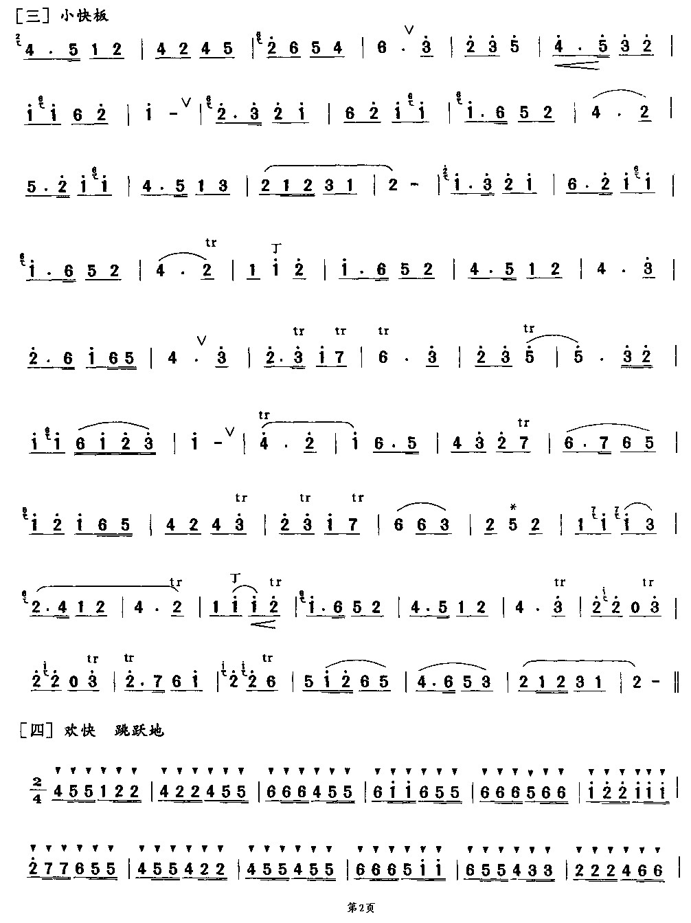 pick cotton（dizi sheet music）