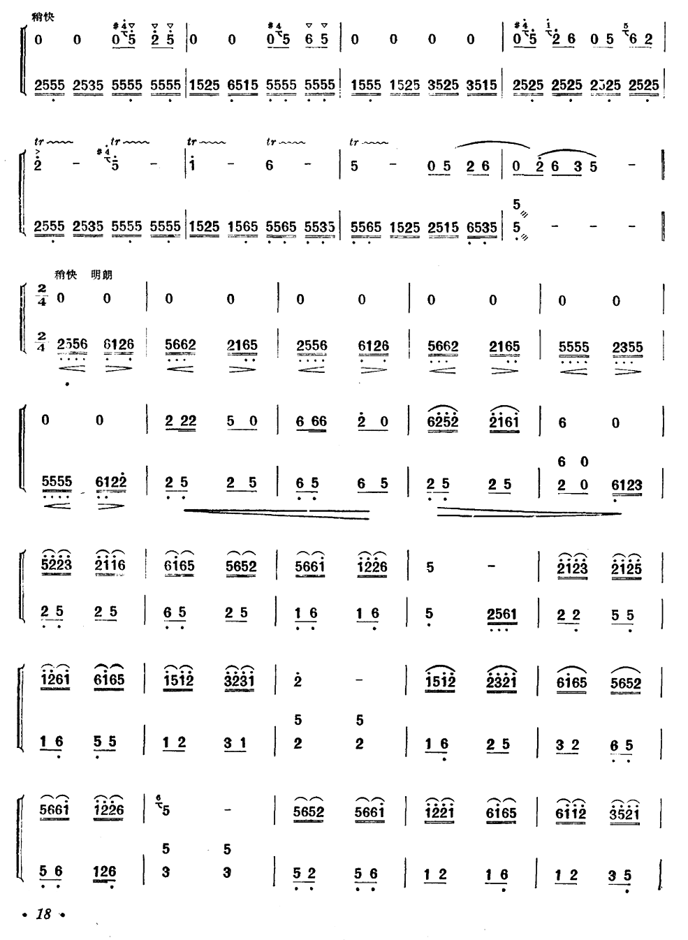 folk song（dizi sheet music）