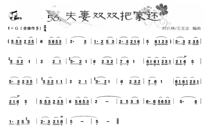 夫妻双双把家还葫芦丝图片