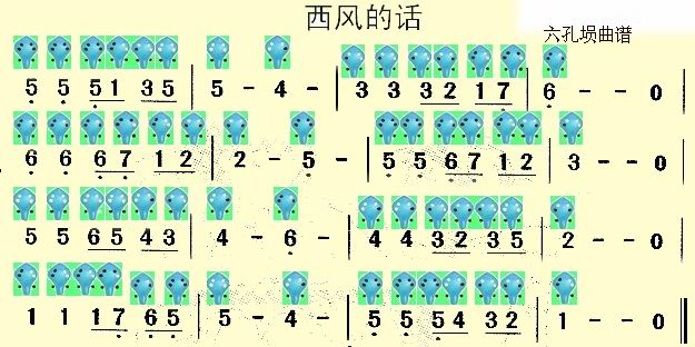 西風的話六孔壎曲譜_民族樂器網