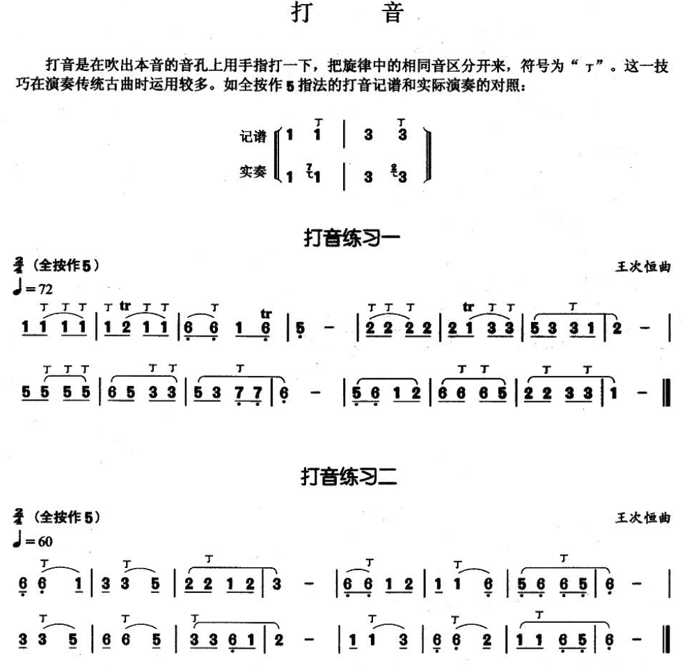 葫芦丝基本技巧练习曲——打音