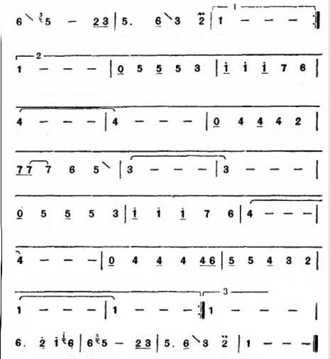 Floating rain in the east and mountains in the west（dizi sheet music）