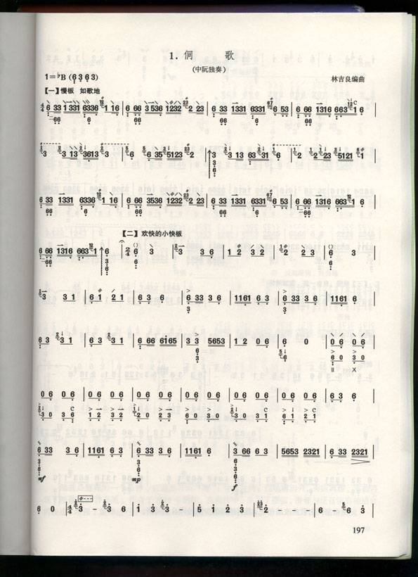 Dong song（zhongruan sheet music）