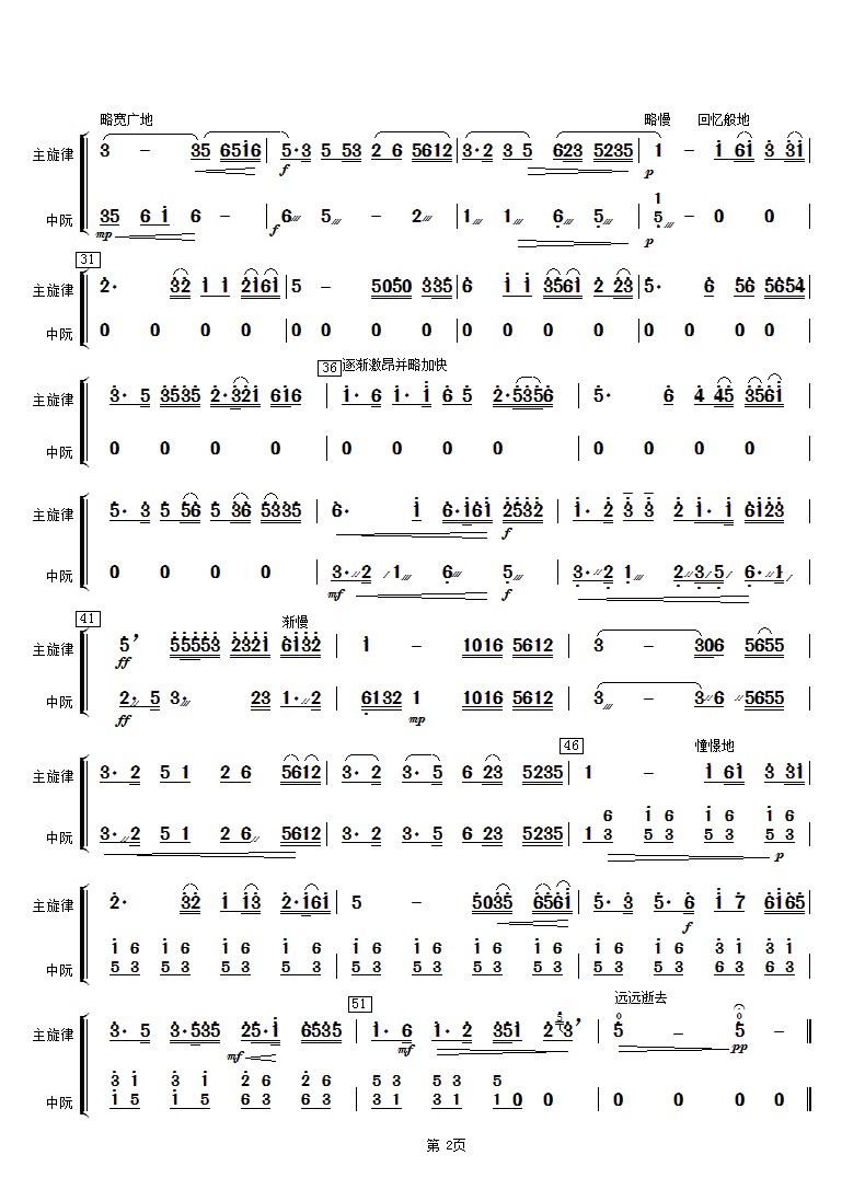 Erquan Yingyue (Zhongruan)（zhongruan sheet music）