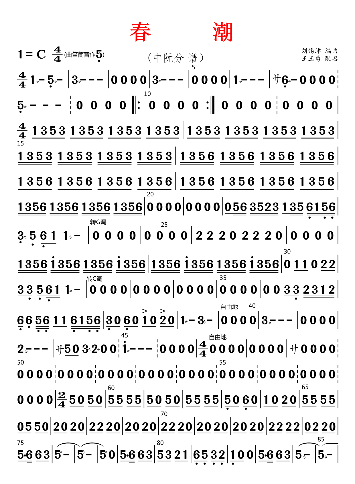 Spring Tide (Zhongruan)（zhongruan sheet music）