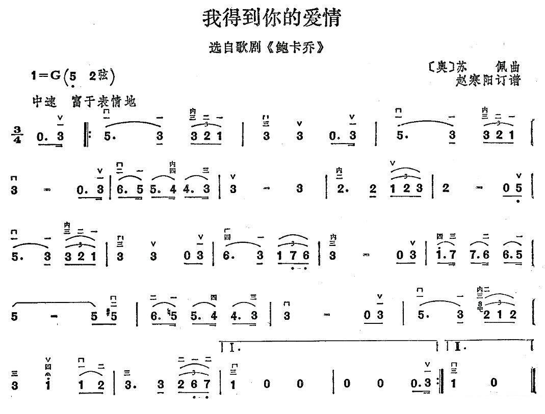 i got your love（erhu sheet music）