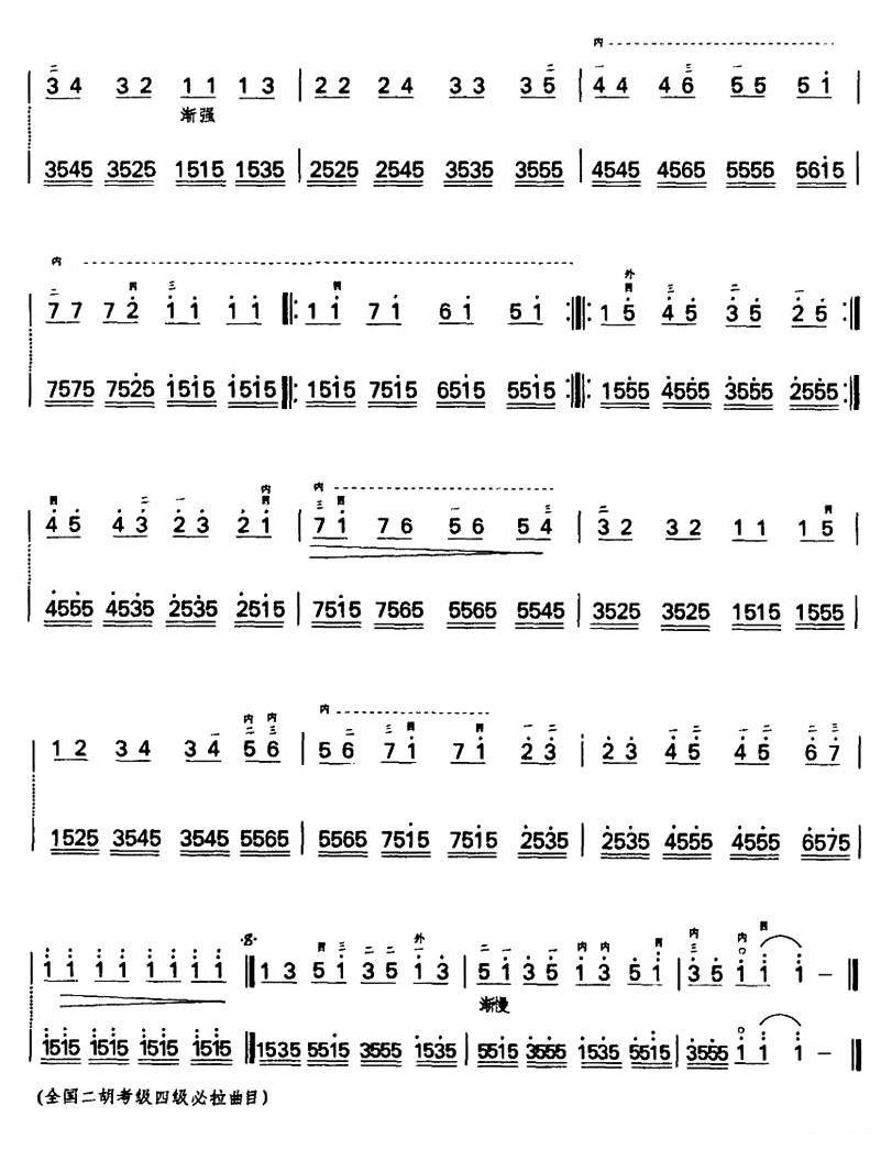 Plains horse racing（erhu sheet music）