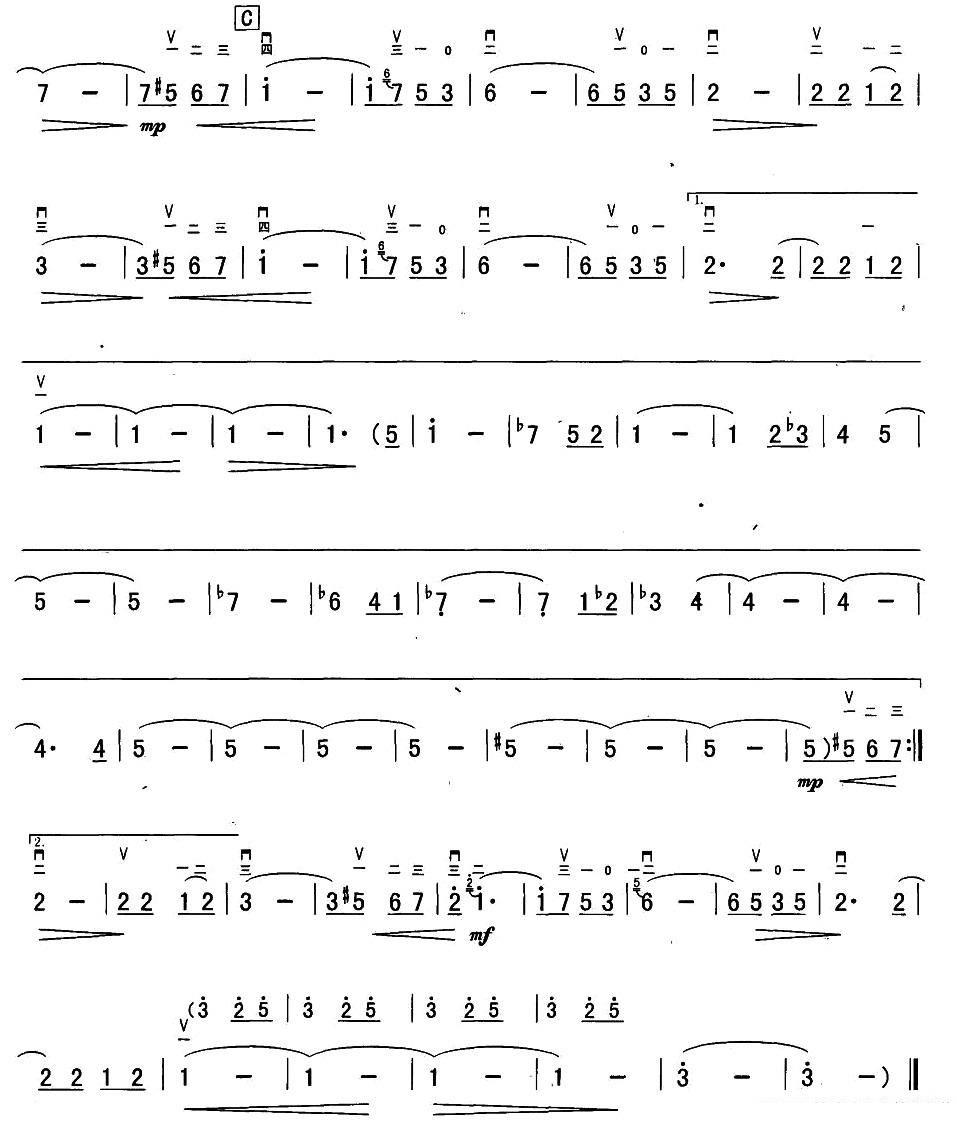 September's story（erhu sheet music）