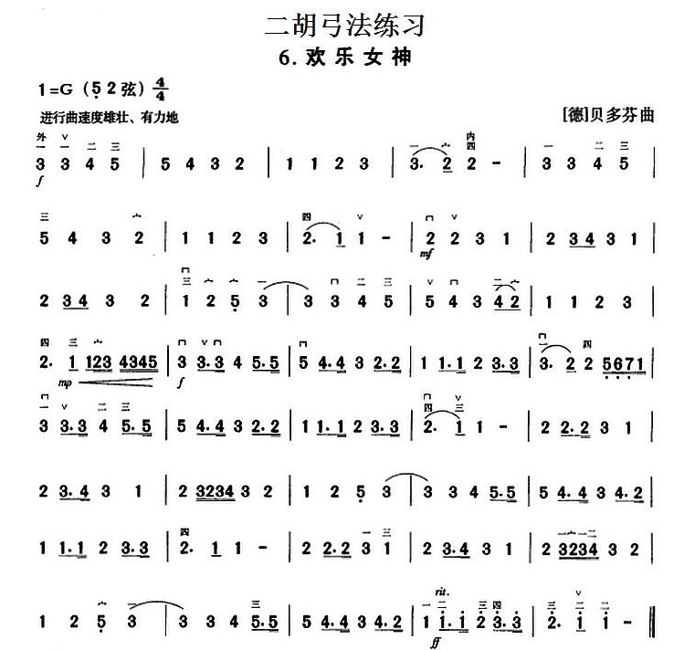 goddess of joy（erhu sheet music）