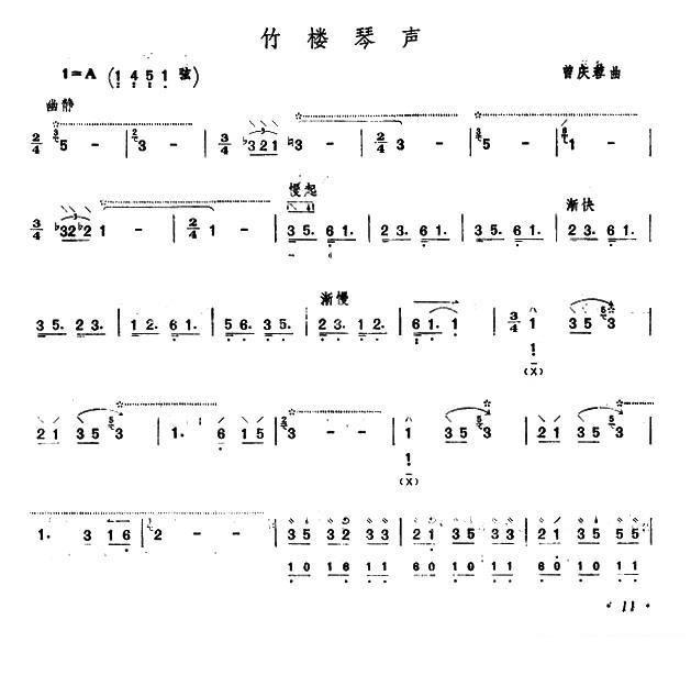 Bamboo Louqin（pipa sheet music）