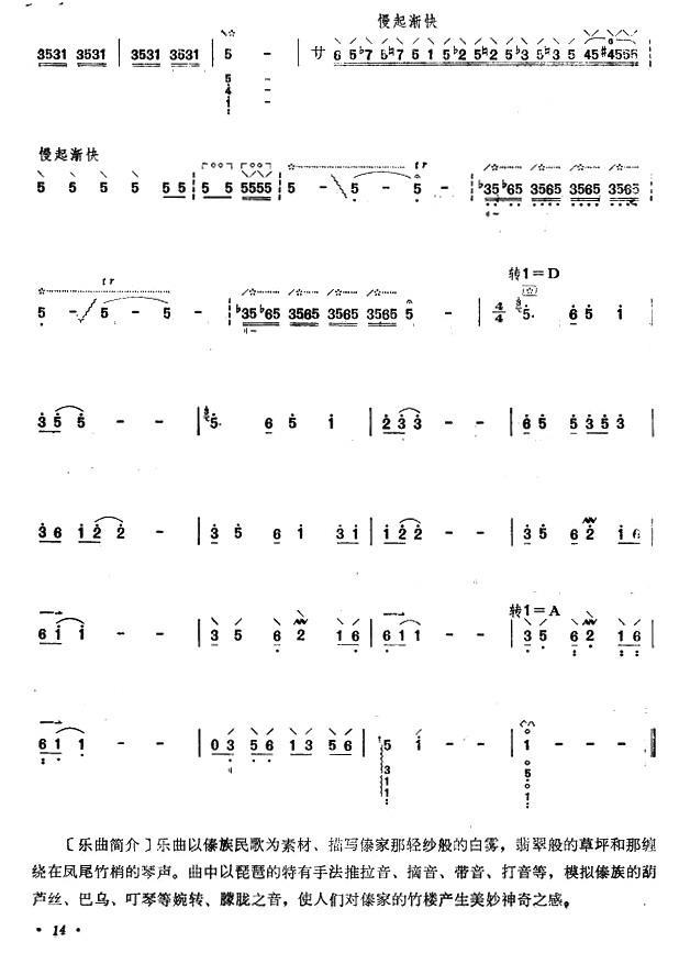 Bamboo Louqin（pipa sheet music）