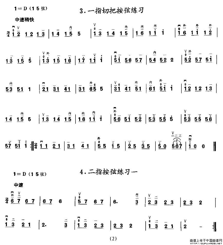 Erhu Miniature Etude: Practice with Fingers（erhu sheet music）