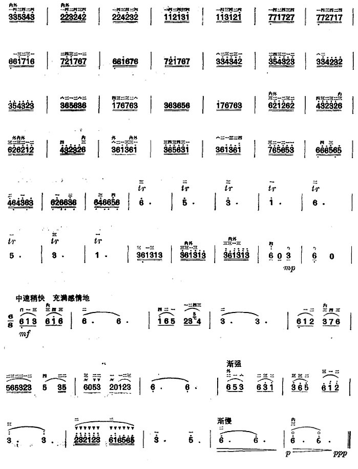 Erhu Exercises: Comprehensive Exercises (2)（erhu sheet music）