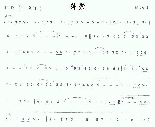 Pingju (Flute)（dizi sheet music）