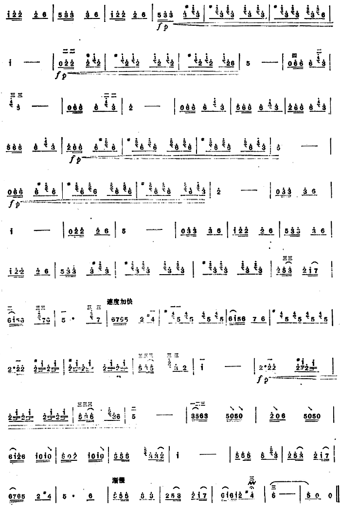 Erhu Technique Etude: Quick Finger Wiping Practice（erhu sheet music）