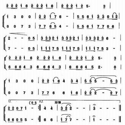 hand in hand（dizi sheet music）