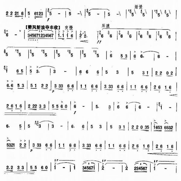 Thousands of boats and thousands of sails set sail（dizi sheet music）