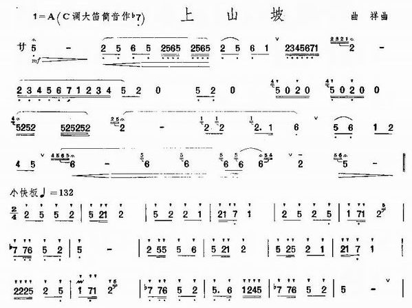 uphill（dizi sheet music）