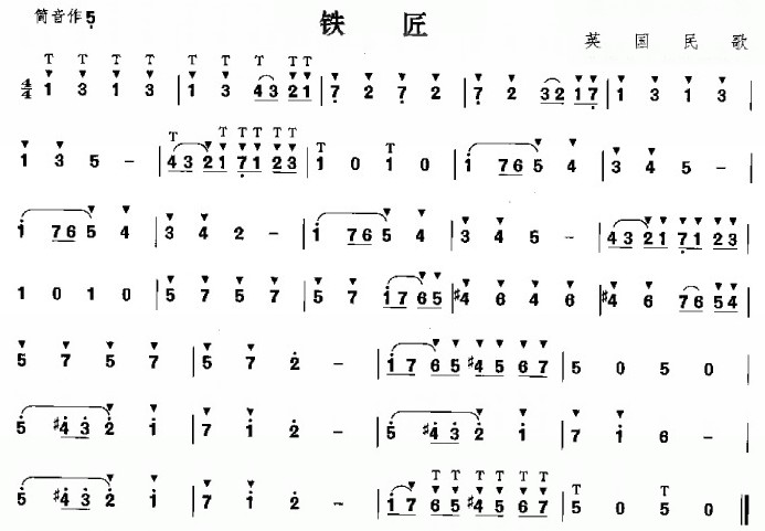 铁匠（笛子（竹笛）谱）