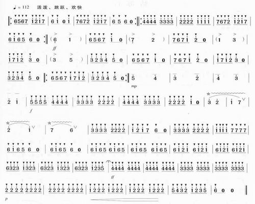 笛子独奏曲：塔塔尔族舞曲（笛子（竹笛）谱）