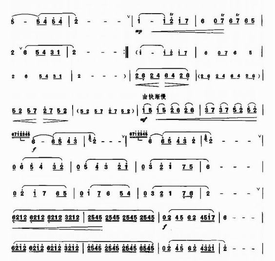 far mountain（dizi sheet music）