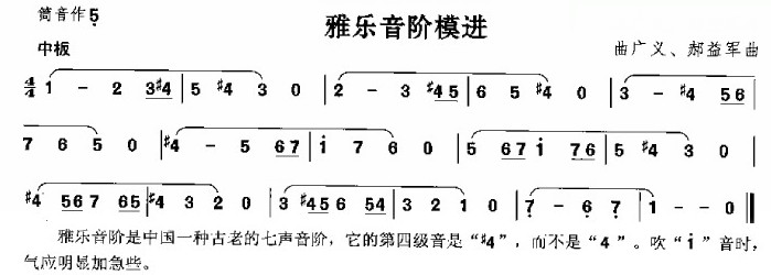 雅乐音阶模进（笛子（竹笛）谱）