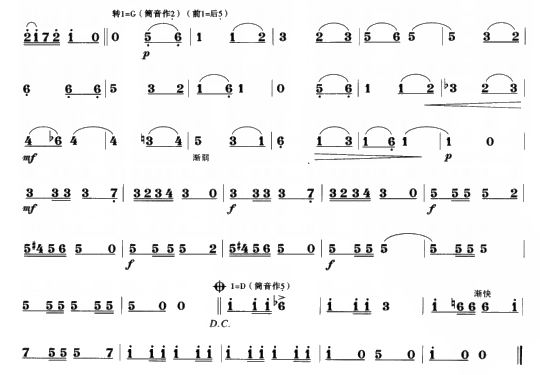 愉快的行列（笛子（竹笛）谱）