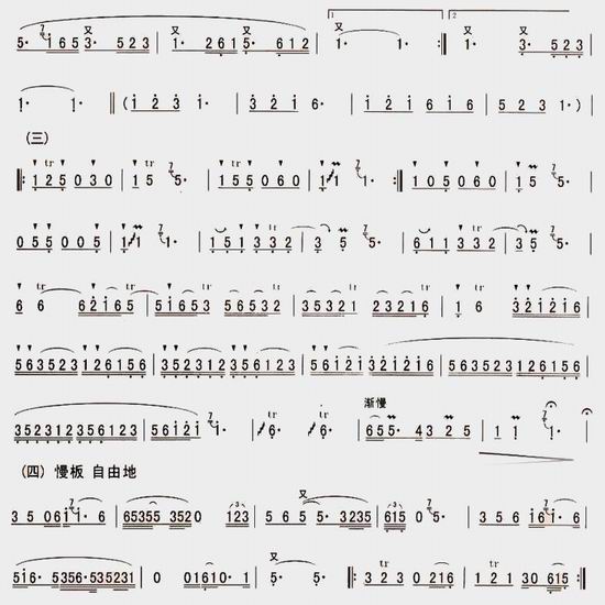 drunk song（dizi sheet music）