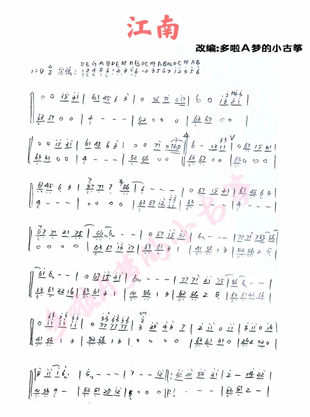 Jiangnan (Guzheng)（guzheng sheet music）