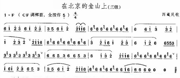 在北京的金山上（笛子）