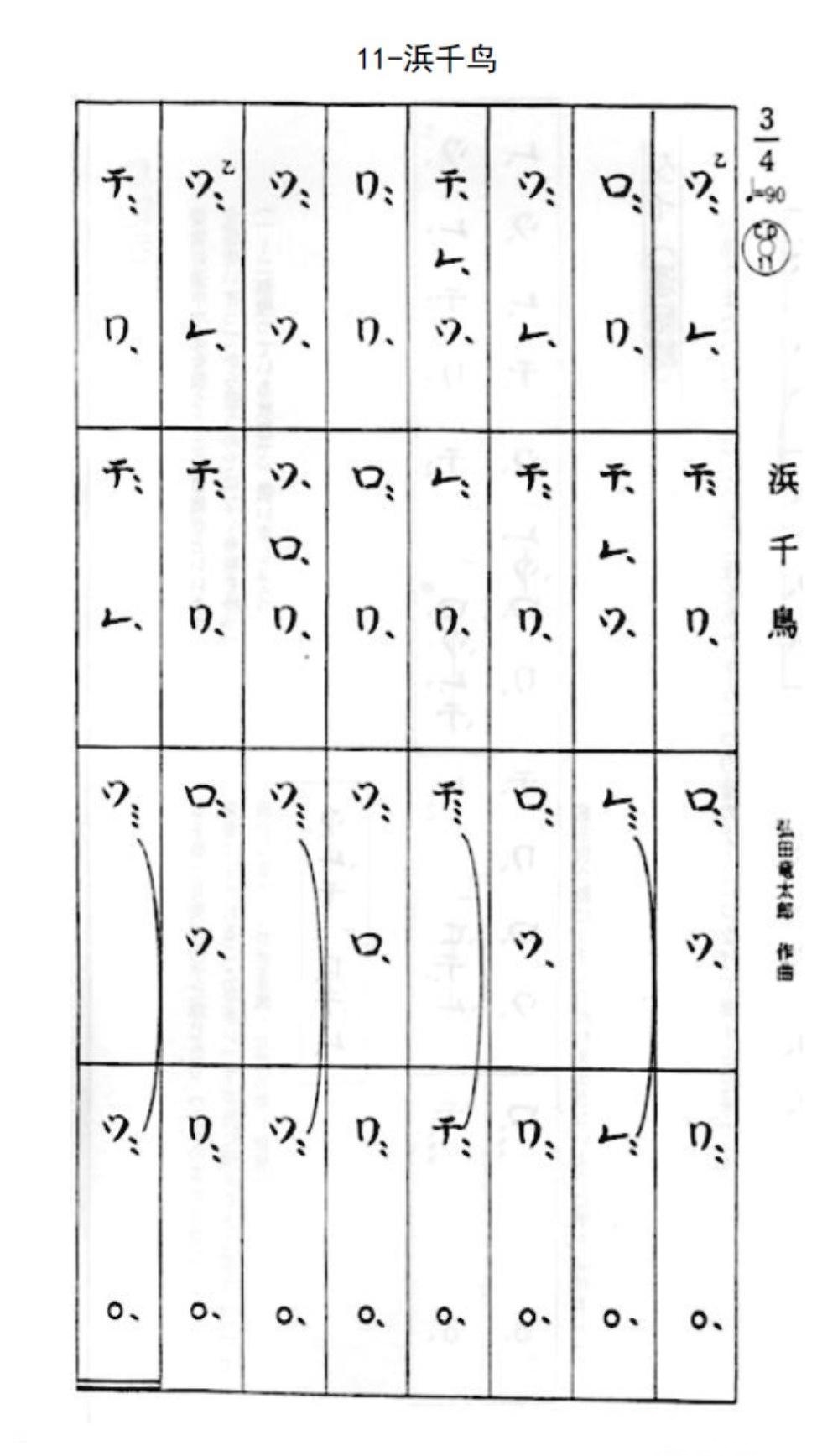 Shoreline bird Shakuhachi entry practice score Hama thousand birds