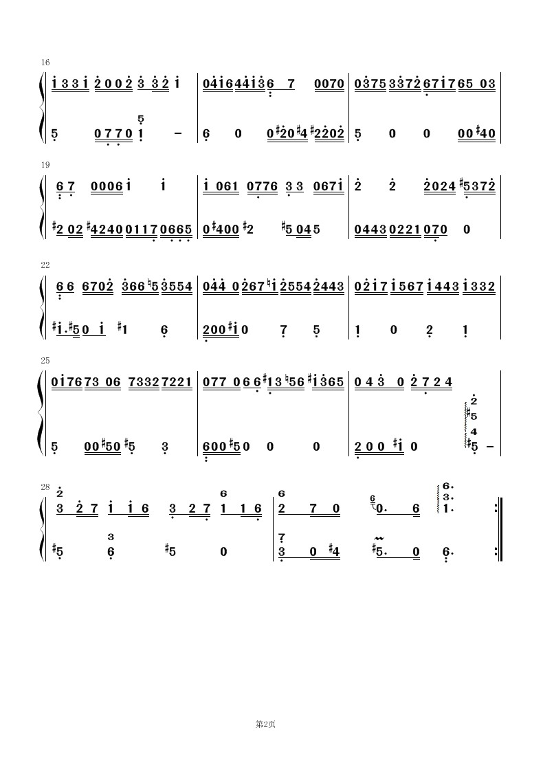 Suite in F Minor_allemande（guzheng sheet music）