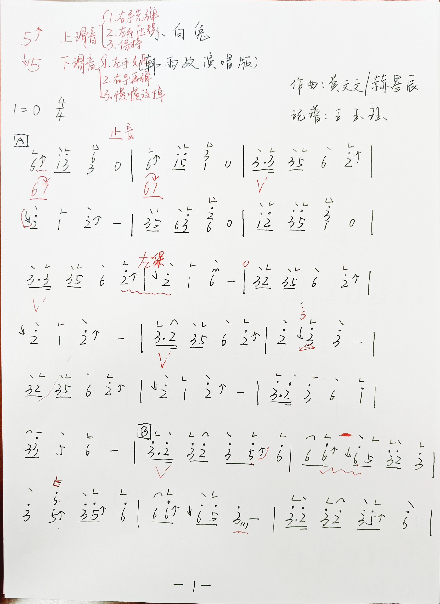 Little White Rabbit（guzheng sheet music）