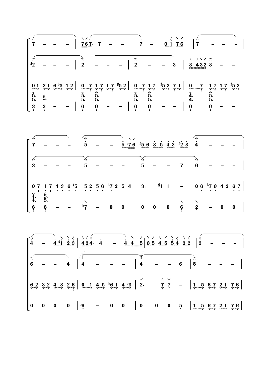 Free tango（pipa sheet music）