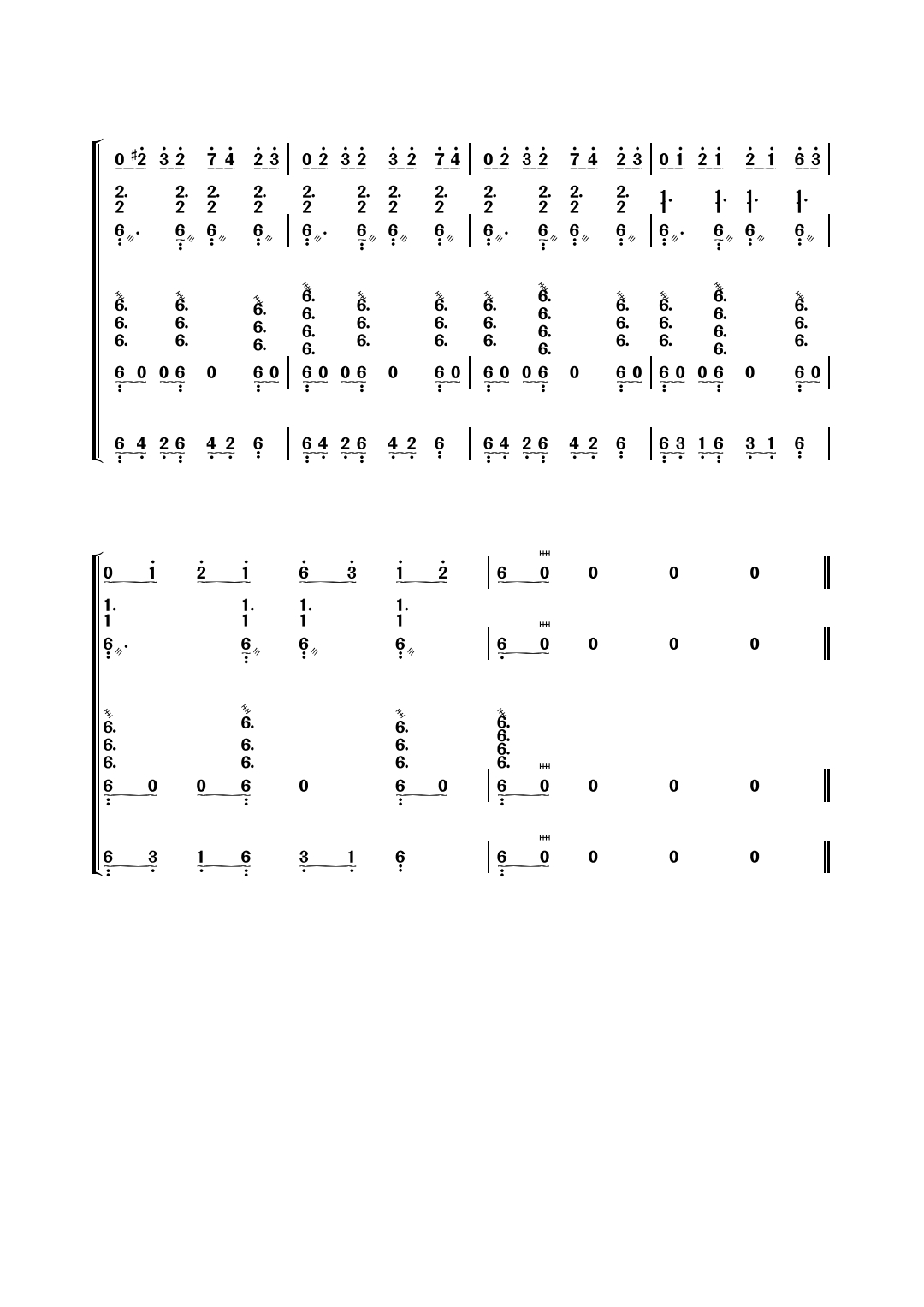 Free tango（pipa sheet music）