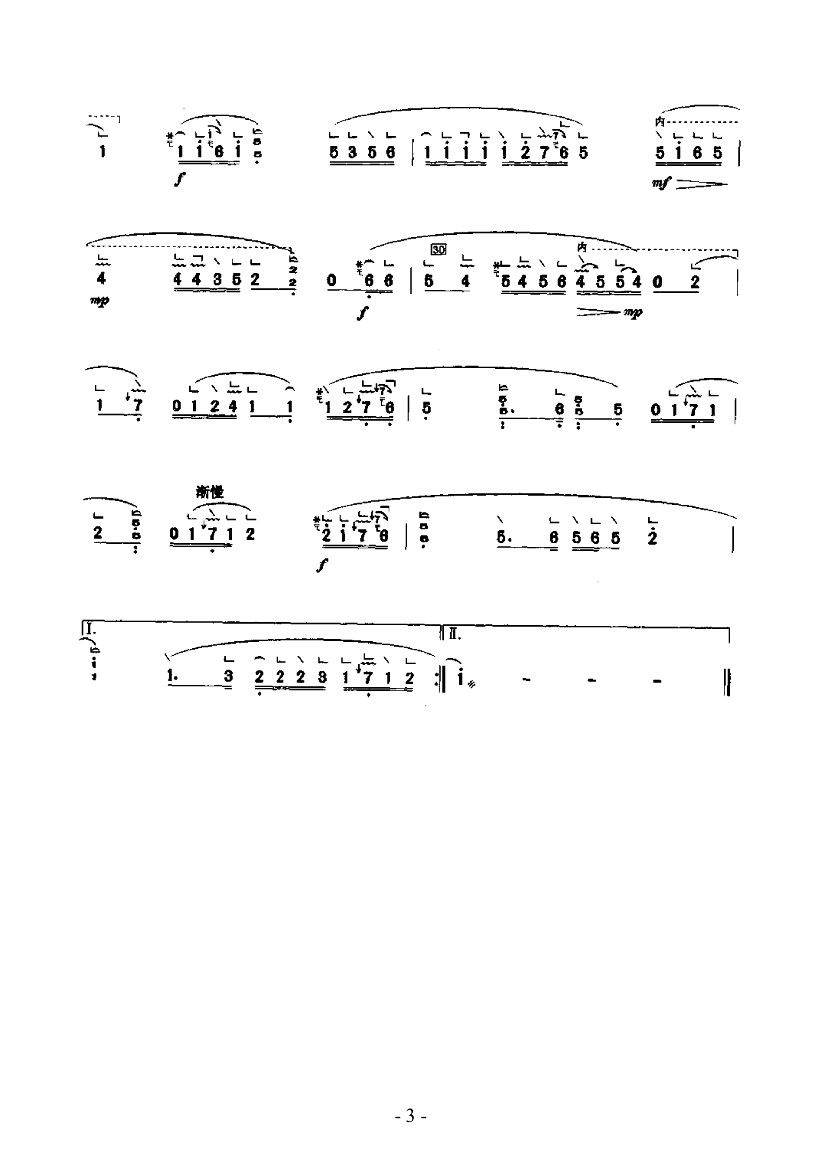 A hungry horse rings a bell（guzheng sheet music）