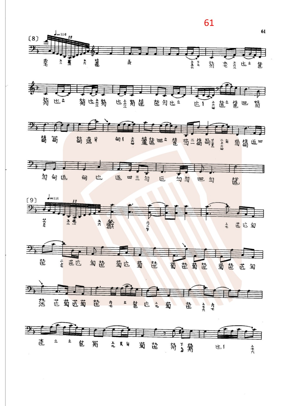 Three tunes of plum Blossom (Piano and Xiao Ensemble version)（guqin sheet music）