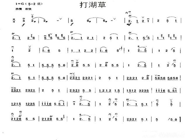 How to pull out 1234567 after the erhu is tuned to DA?